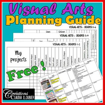 Preview of Free Visual Arts Planning Guide for your Art Lessons Plan