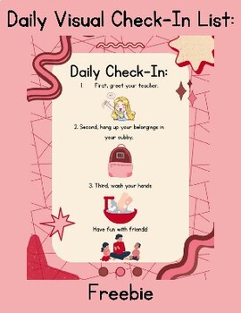 Preview of Free Visual Check-in List | Morning Routine | Checklist Routine |
