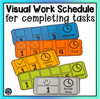 Preview of Free Visual Schedule Work Strip for Special Education Students with Reward Box