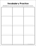 Free Vocabulary Pracitce Charts (Drawing and Labeling)