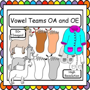 Preview of Free Clip Art Vowel Teams OA and OE