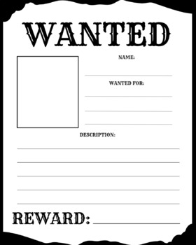 Free Wanted Posters Creative Writing Templates by Make Learning Sweet