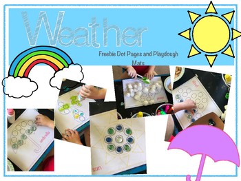 Preview of Free Weather Dot Pages and Playdough Mat