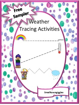 Preview of Free Weather Theme Line Tracing Worksheets Fine Motor Skills Preschool