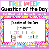Free Week of Question of the Day - Morning Meeting Convers