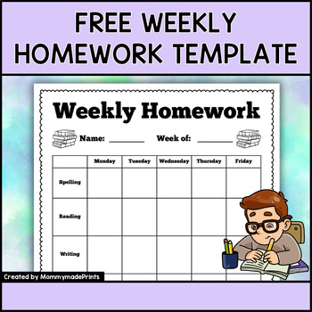 Preview of Free Weekly Homework and Assignment Template Tracker