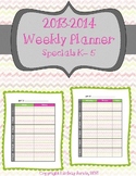 Editable Weekly Planner- Specials K-5 {Freebie}