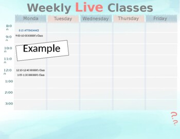 Preview of Free Weekly Schedule EDITABLE