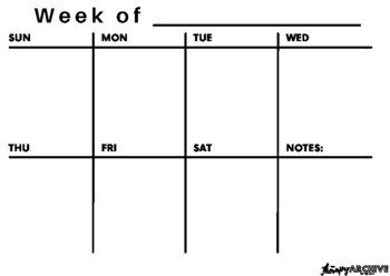 Free Weekly Schedule Template by The Therapy Archive by DG SLP | TpT