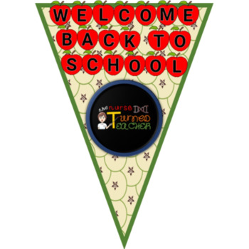 Free Welcome Back to School Bunting (Apples) by the nurse turned teacher