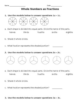 whole numbers as fractions