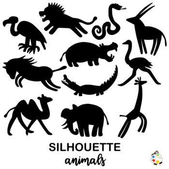 Free Wild Jungle Animal Silhouette Clipart by Prawny | TPT