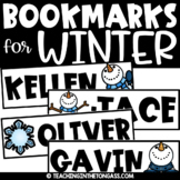 Free Winter Bookmarks Editable Name