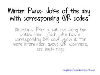 Preview of Winter Joke of the Day with QR codes