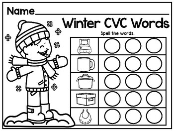 Preview of Free Winter Kindergarten Worksheets