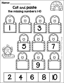 free kindergarten math worksheets winter by the strawberry girl