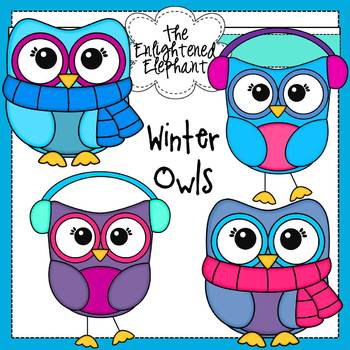 Preview of Free Winter Owls Clip Art