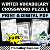 Free Winter Crossword Puzzle | Winter Vocabulary Word List