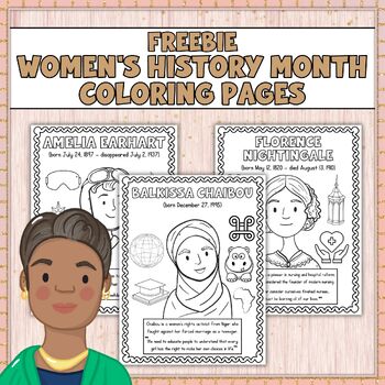 Preview of Free Women's History Month Coloring Pages | Womens History Month Coloring Sheets
