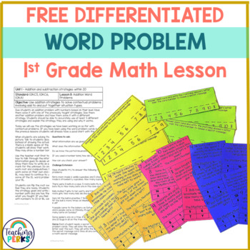 Preview of Free Word Problem Lesson Plan - Addition Word Problems - Math Word Problems