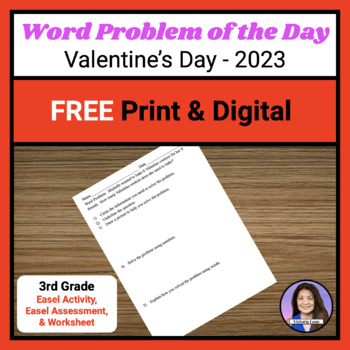 Preview of Free Word Problem of the Day - Valentine's Day 2023