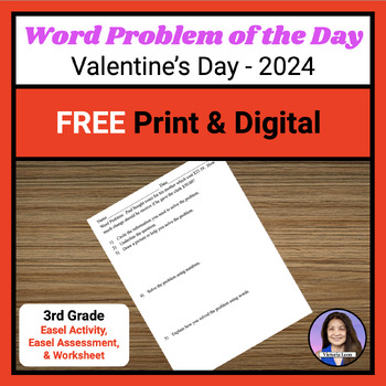 Preview of Free Word Problem of the Day - Valentine's Day 2024