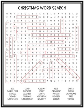 Free Word Search Christmas Edition by Speech Room With A View - Becky ...