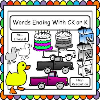 Preview of Free Clip Art Words Ending with CK or K