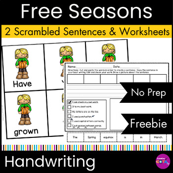 Preview of Free Occupational Therapy Scrambled Build a Sentence Writing Activities