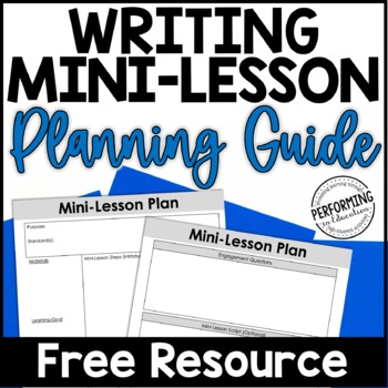 Preview of Free Writing Mini-Lesson Planning Guide | Writing Lesson Template & Outline