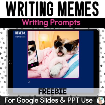 Preview of Free Writing Prompt Captions Ice Breaker Activity Google Slides Digital Resource