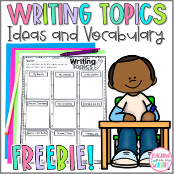 Preview of Free Writing Topics and Vocabulary | Brainstorming Ideas for Paragraph Writing