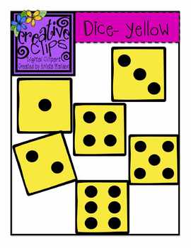 {Free} Yellow Dice Clipart {Creative Clips Digital Clipart}