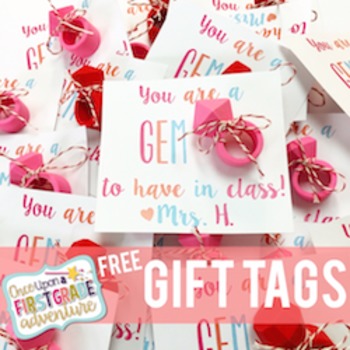 Preview of Free "You're a Gem!" Valentines Day Gift Tags