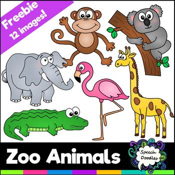 Preview of Free Zoo Animals Mini Bundle - 12 images! For Personal and Commercial use