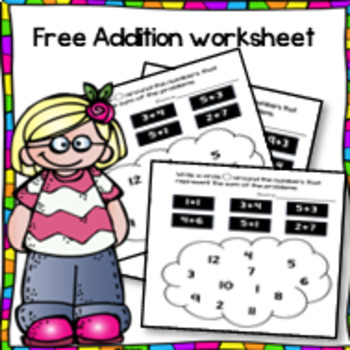Preview of Free addition worksheet