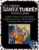 Free and Editable Thankful Turkey Hallway Display/Bulletin