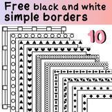 Free, black and white simple border clip art (doodle borders)