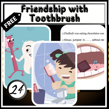 Preview of Free cute story encouraging brushing teeth, including a star chart at the end