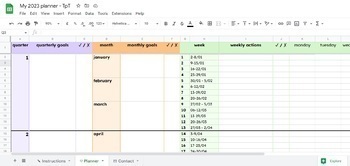 Preview of Free download - My 2023 Digital Planner (compatible with Google Sheets)