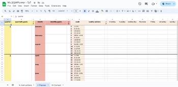 Preview of Free download - My 2024 Digital Planner (compatible with Google Sheets)