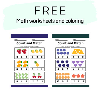 Preview of Free-including mathematics worksheets, coloring and counting numbers