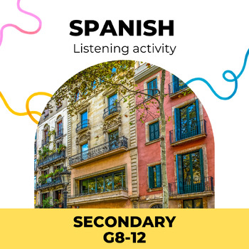 Preview of Free lot: 1 Spanish listening activity with 9 quizzes A1/A2 Secondary
