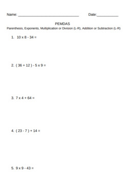 Preview of Free math worksheets