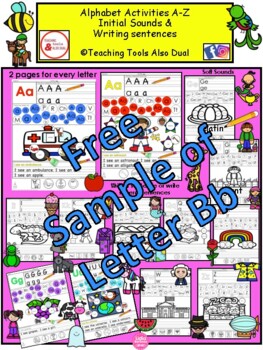 Preview of Free sample of "Letter Bb" from listing "Alphabet Activities A-Z" K-1 (English)