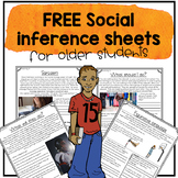 Free social inference worksheets for older students and teens.