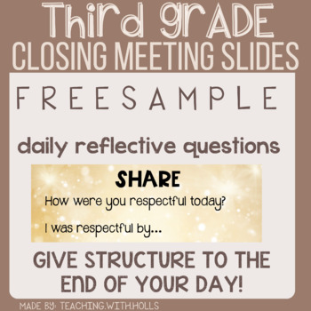 Preview of Free third grade meeting slides, closing circle slides, closing meeting, free