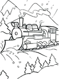 Free train with snowplow color-in printable