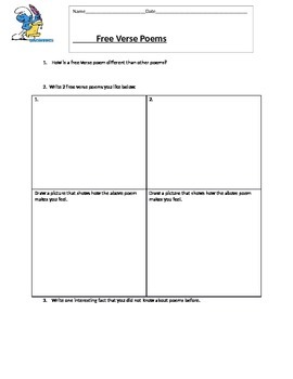 Free Verse Poems Worksheets Teaching Resources Tpt