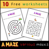 Free worksheets Various mazes